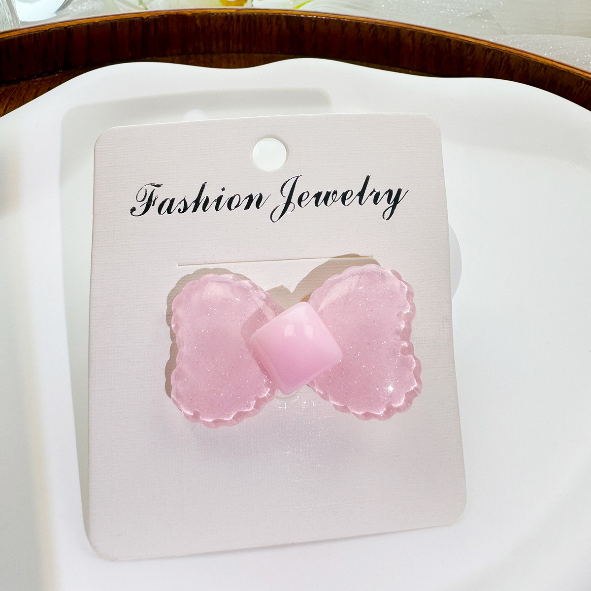 Dopamine Summer colorful ice-transparent bow square hair clips, fresh and sweet, girlish bangs side clips pic 6