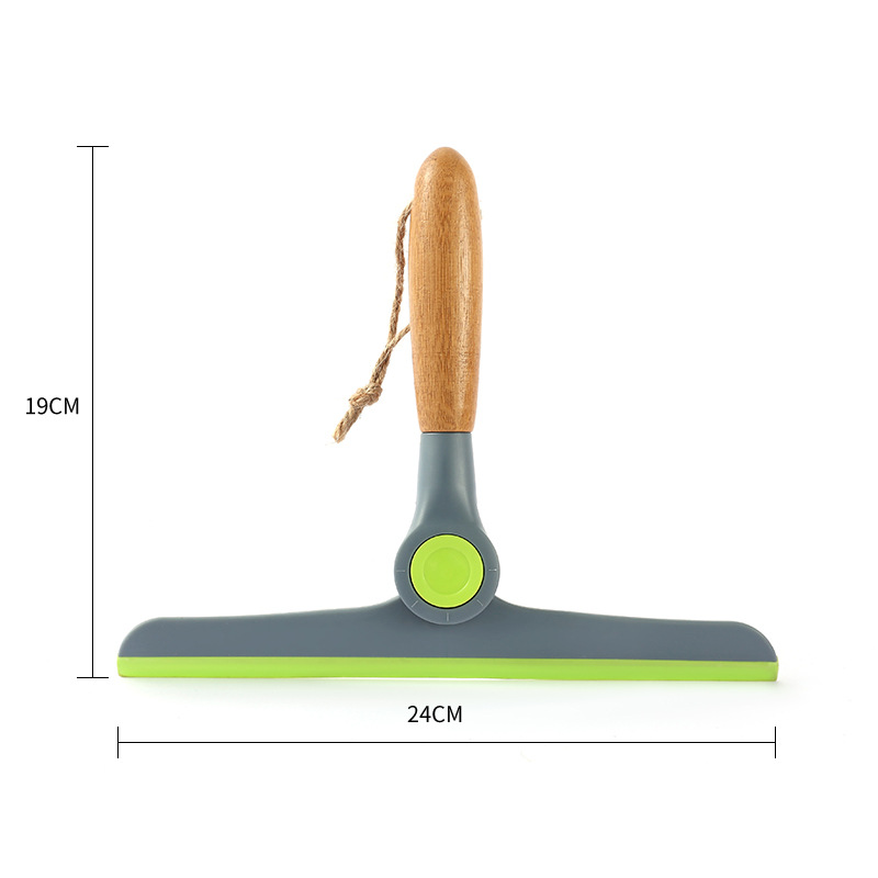 Wood Handle Wiper Soft Rubber Glass Wiper Pet Hair Cleaning Window Tool Multi-Functional Home Cleaning details Picture