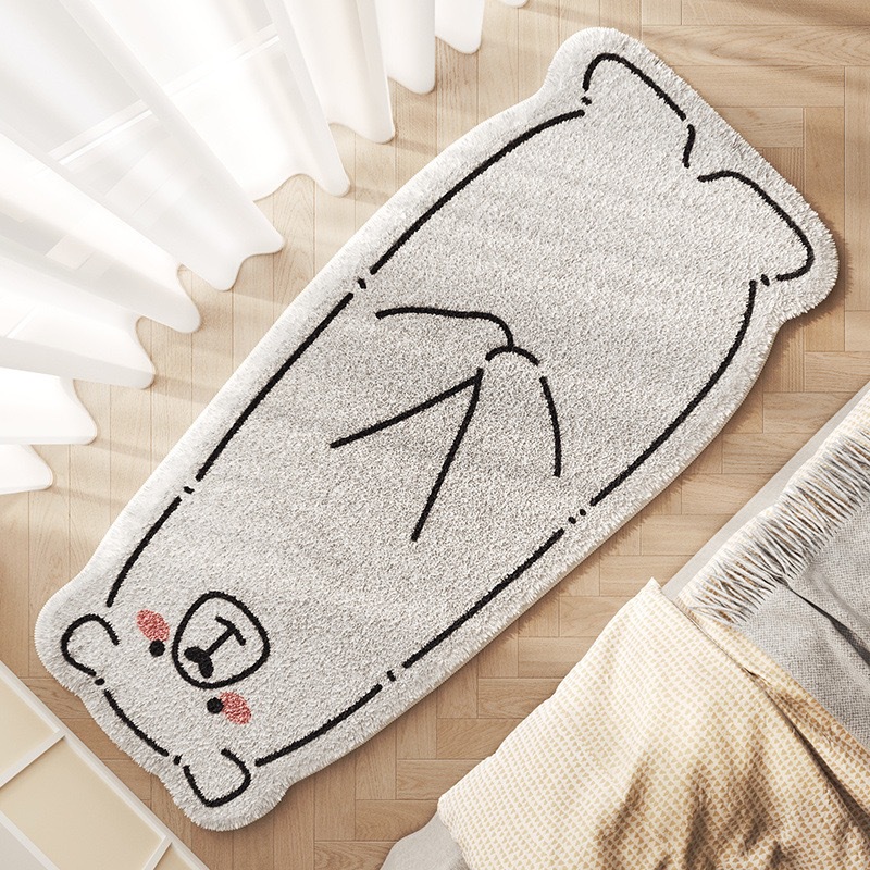 Irregular-shaped French fries, puppy imitation cashmere thickened bedside blanket, anti-slip and breathable cotton and linen base carpet floor mat, household dirt-resistant, cross-border export factory processing polyurethane floor mat, waterproof and anti-slip soft mat, industrial floor mat, tent floor mat, outdoor floor Specification image