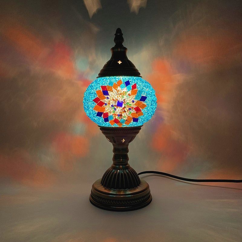 Turkish glass lamp event gifts, DIY handcrafted team-building lamps, bedroom, dining room, hotel and homestay decoration table lamps full figure