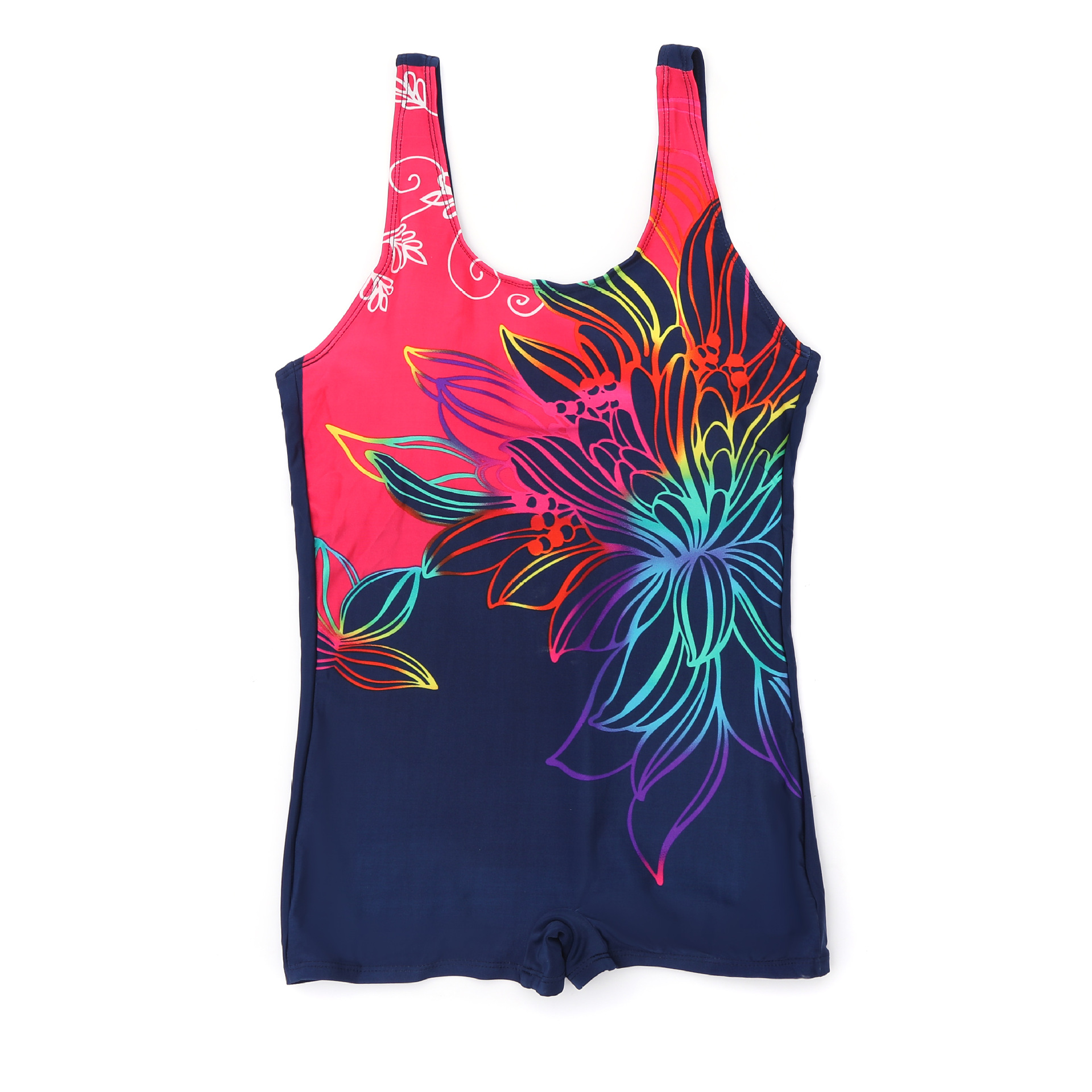 Swimsuit Female One-Piece Conservative Professional Swimsuit Wholesale Sleeveless Flat Corner Swimsuit Large Size Manufacturers Direct Sales Item Picture