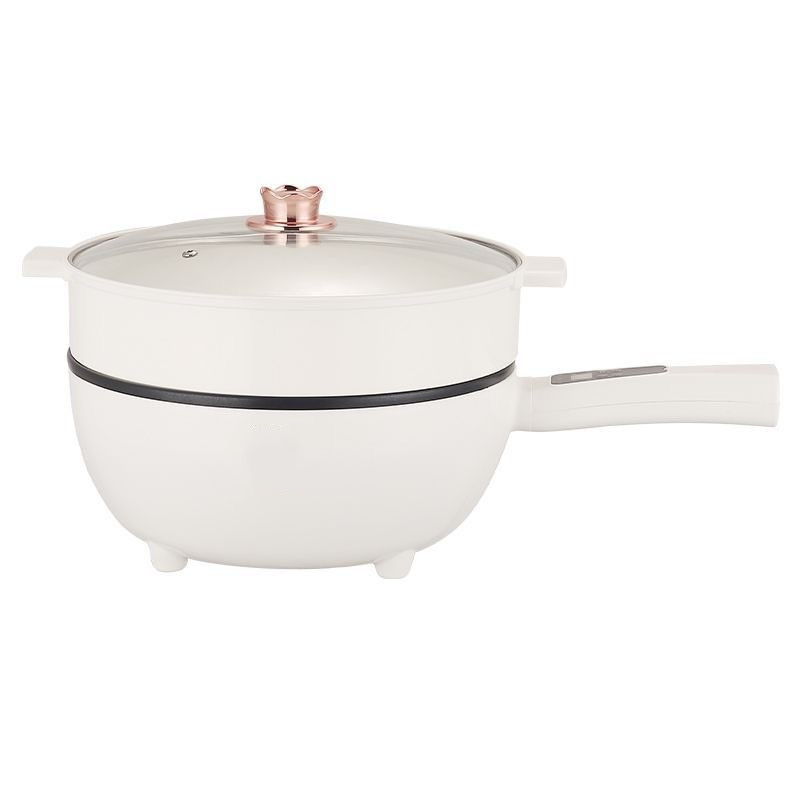 The smart electric wok is an all-in-one wok for frying, stir-frying, deep-frying, steaming and boiling. It is a high-power non-stick wok with a steamer and is wear-resistant and scratch-resistant Item Picture