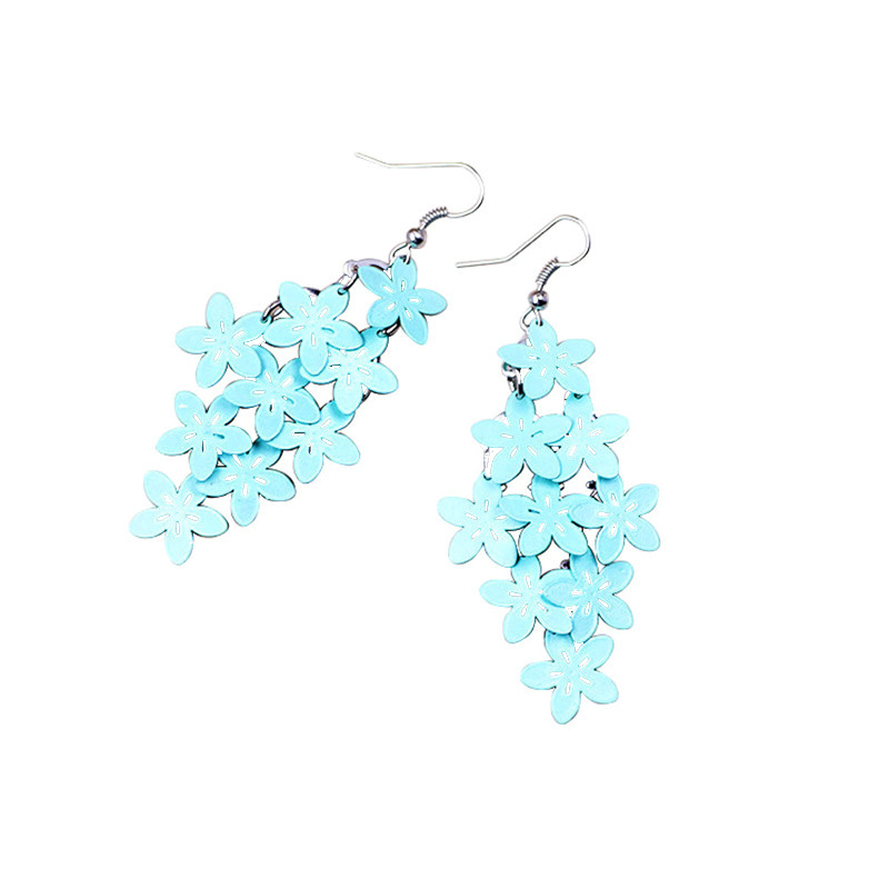 New fashionable and fresh floral color-blocking earrings and pendants, multi-layered eco-friendly tassel earrings and other DIY accessories Item Picture