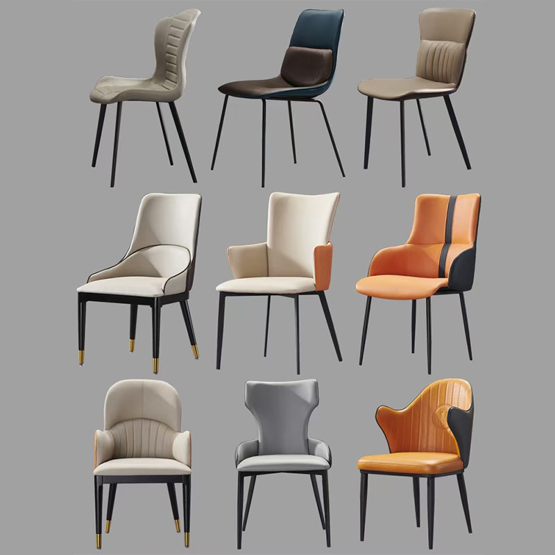 北欧轻奢餐椅后现代靠背椅休闲小户型酒店椅凳子家用餐厅高靠背家具餐椅复古椅子椅子木头登子木高凳详情图4