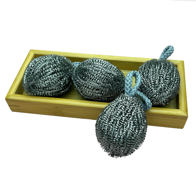 铜丝球/清洁厨房用品/豆荚材料包/银丝抹布/搓澡巾双面白底实物图