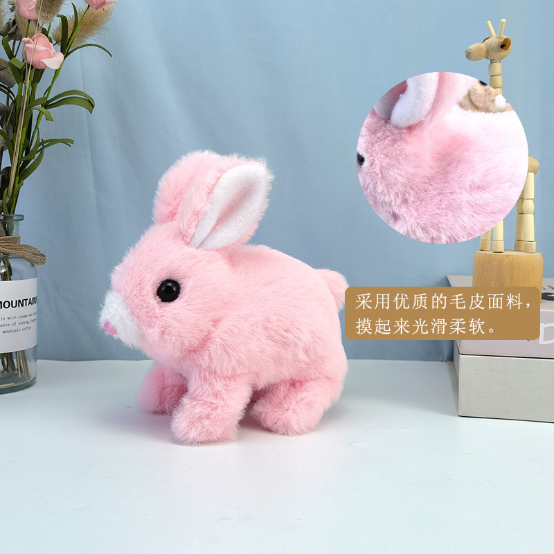 Electric plush little white rabbit simulation pet that can walk, bark and shake its ears, long-haired rabbit pet toy for baby interaction Application Scenario