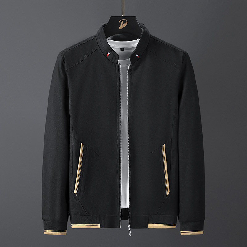 2021 New Spring and autumn casual men's jacket with zipper stand-up collar, cotton washed coat factory wholesale details Picture