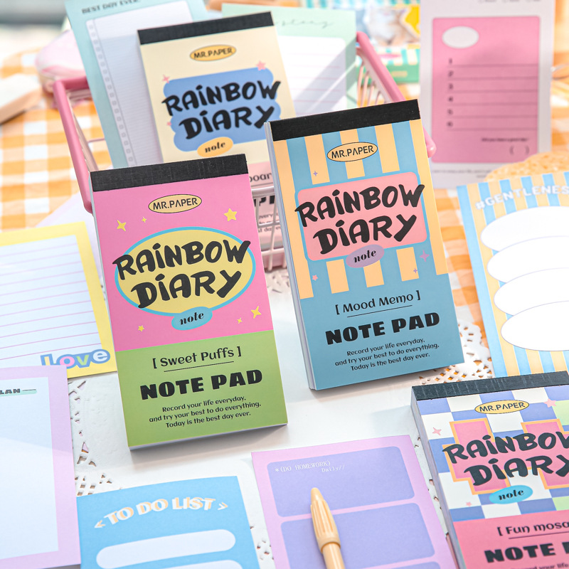 Mr. Paper Notepad Rainbow Diary Series Korean High Appearance Level Notepad Material Message Paper