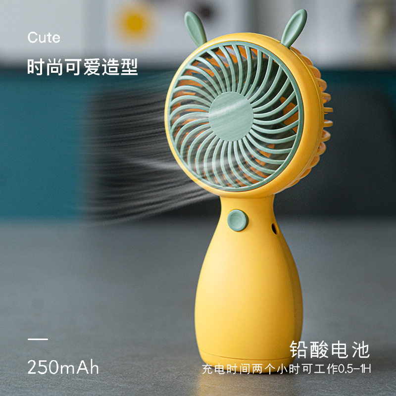 创意迷你手持fan挂绳卡通USB充电日韩国CUTE便携可印logo风扇厂家详情图2