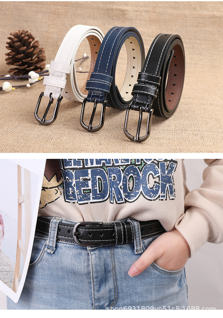 新款百搭皮带女无需打孔全身镂空多色时尚简约韩国牛仔裤腰带批发详情8