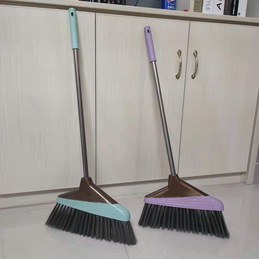 Stainless steel rod plastic set broom wholesale Dustpan set sweep soft fine hair broom household combination whisk broom Application Scenario