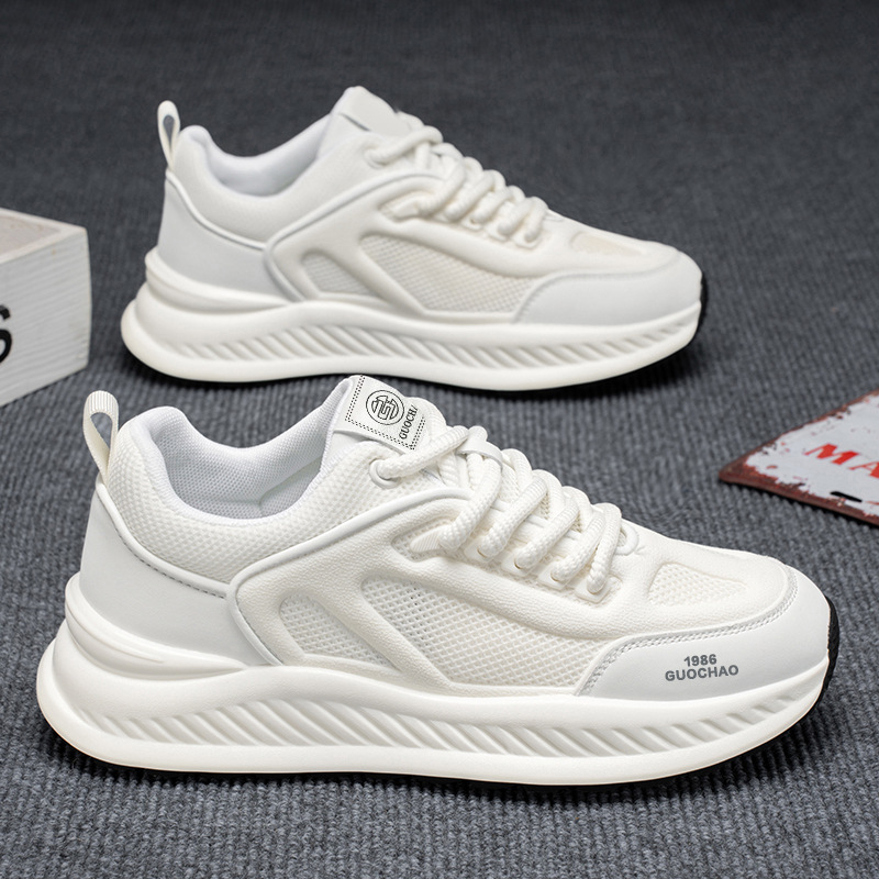 飞织鞋/皮鞋/sneakers/鞋子男士夏季百搭/万年红鞋业白底实物图