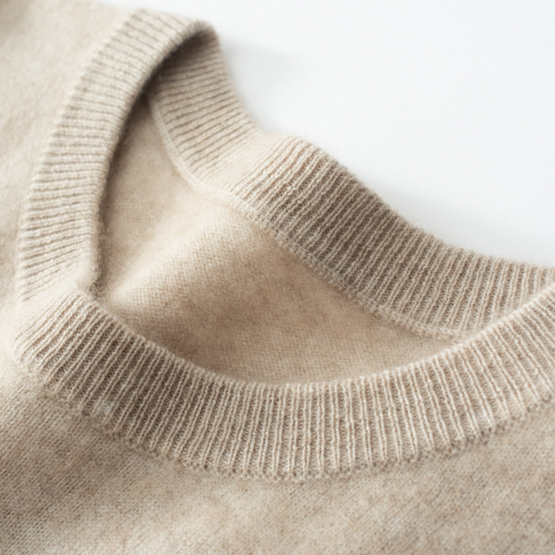 Men's basic cashmere sweater for autumn and winter 24, round-neck loose long-sleeved pullover, casual wool knitted base layer details Picture