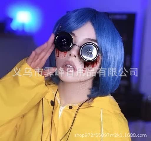 跨境新品ANZWTLOYY 纽扣眼镜珊瑚色商品万圣节服装配件