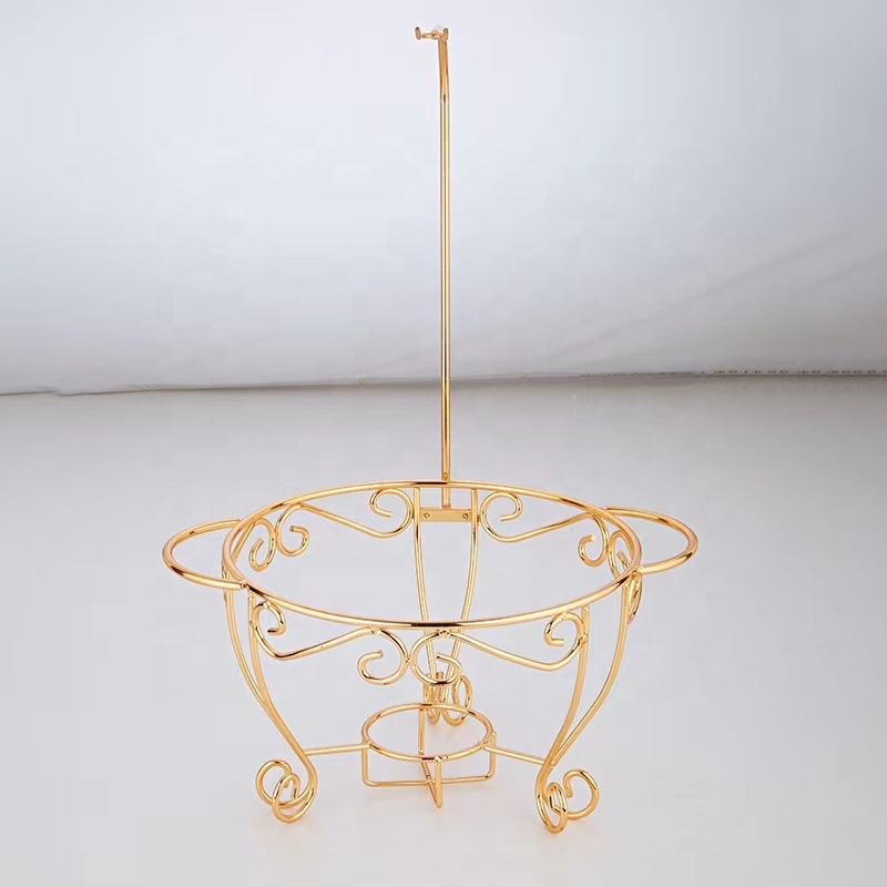 Cross-border supply stainless steel golden round buffet stove, hotel insulated stove, restaurant food heater, alcohol stove Specification image