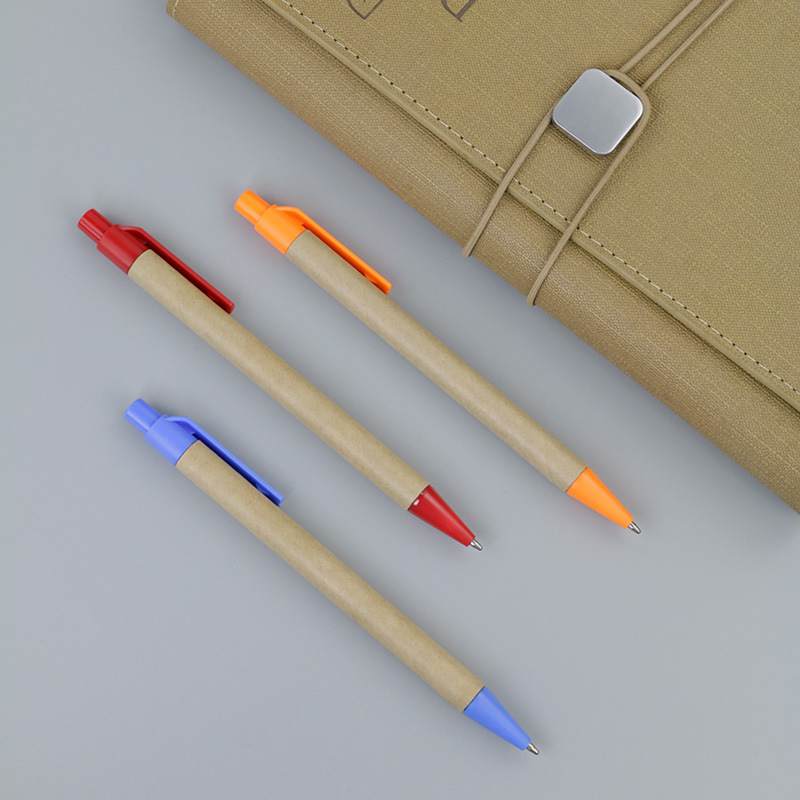 Environmental Protection Press Paper Tube Ballpoint Pen Advertising Pen Can Print Logo Pen Business Office Pen Simple Gift Pen Wholesale Application Scenario