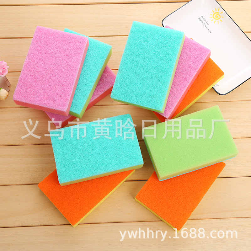 【 Chi Jia 】 10-piece sponge cleaning set: Kitchen cleaning sponge, scouring pad, pot brush, dish brush for removing oil and dirt details Picture