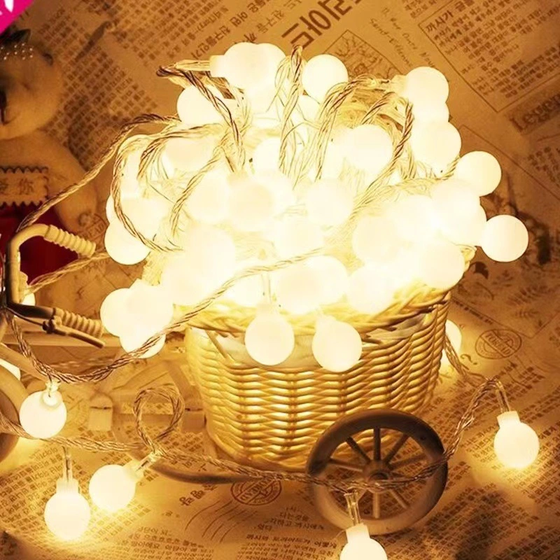 Bedroom Atmosphere Light Wedding Decoration Light String Led Solar Cherry Blossom Light Bubble Ball Frosted Small Round Ball Light String