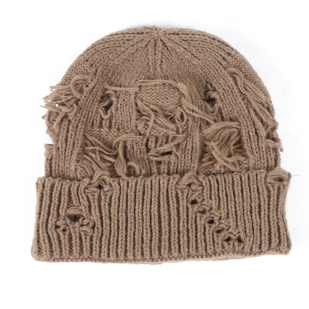 Brand [Sondona] 2025 Autumn and Winter Bestseller: Korean-style perforated design adult hats for both men and women, uniform size, high-quality skin-friendly woolen knitted hats, warm in winter, not easy to deform, flattering face, small cold hat, high-end and versatile Item Picture