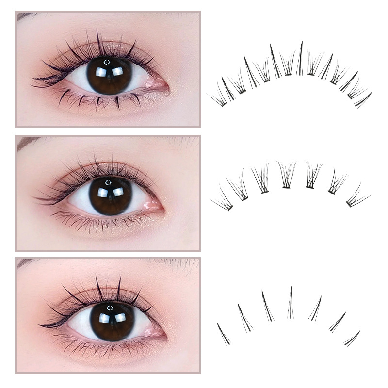 shanilak single-cluster segmented false eyelash, fishtail A, fairy lower eyelash, comic little devil self-adhesive mixed outfit details Picture