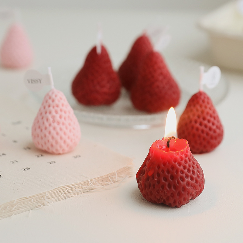 批发草莓香薰蜡烛大豆蜡伴手礼candle创意香氛摆件手工造型图
