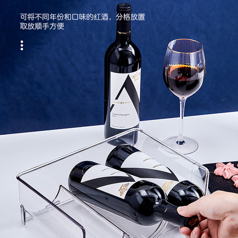 Freely stackable PET thickened multi-functional wine rack, various specifications of high-transparency material storage rack and shelving rack details Picture
