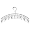 New stainless steel sock rack, arc-shaped thickened flat strip clothes hanger, 20 clip rack, drying rack, clip, windbreaker rack, hanging clothes hanger Item Picture