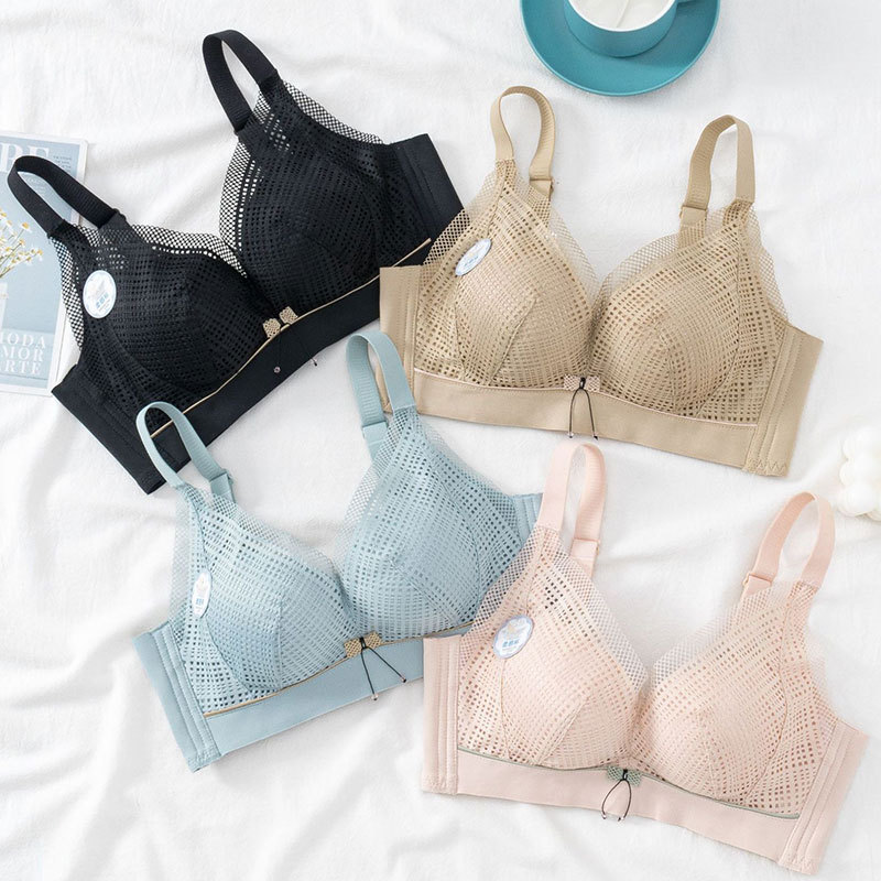 New Lingerie For Girls No Underwire Small Breast Push-Up Lace Sexy Close Breast Comfortable Breathable Latex Bra