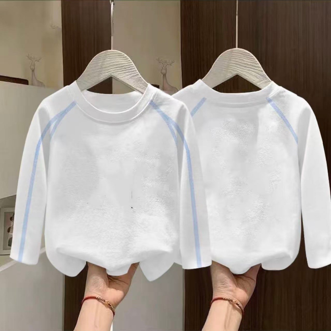 女童100%纯棉长袖2025春秋新款洋气打底T恤童装透气薄款圆领上衣详情12