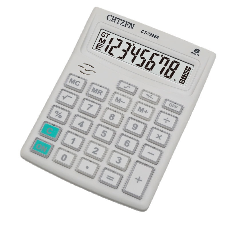 Manufacturer's calculator, solar 8-digit, ringing glass keys, large screen, student office, fashionable CT-7008A