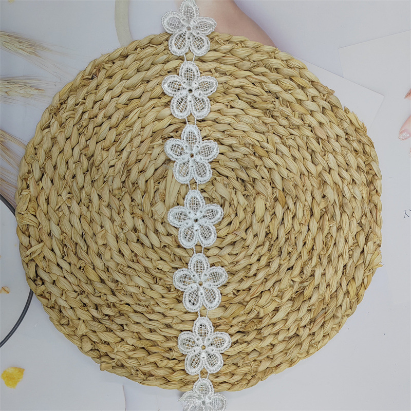 Factory direct sales of lace, water-soluble barcode, polyester milk silk, flower DIY webbing, clothing accessories and embroidery Application Scenario