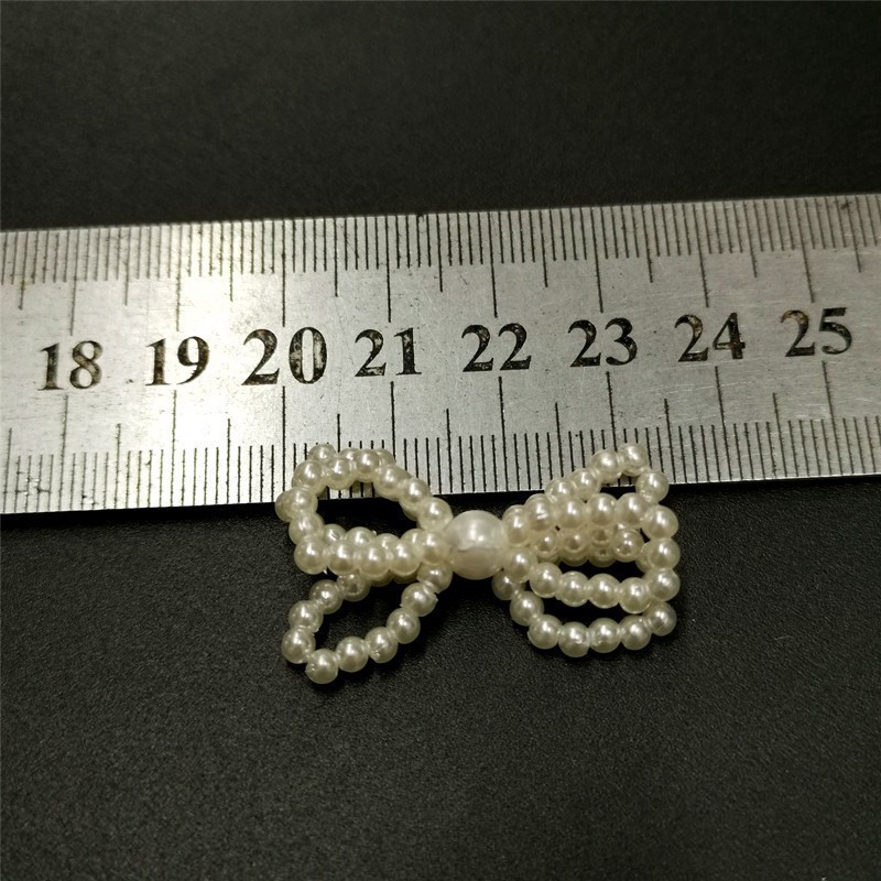 In-stock pearl bow floral art, hand-woven bouquets, pearl chain accessories, baking packaging materials, gift decorations Specification image