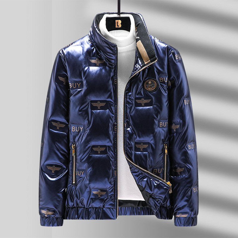 Men's stand-up collar down jacket, a fashionable and casual winter Chinese style men's white duck down cold-resistant and warm down jacket Specification image
