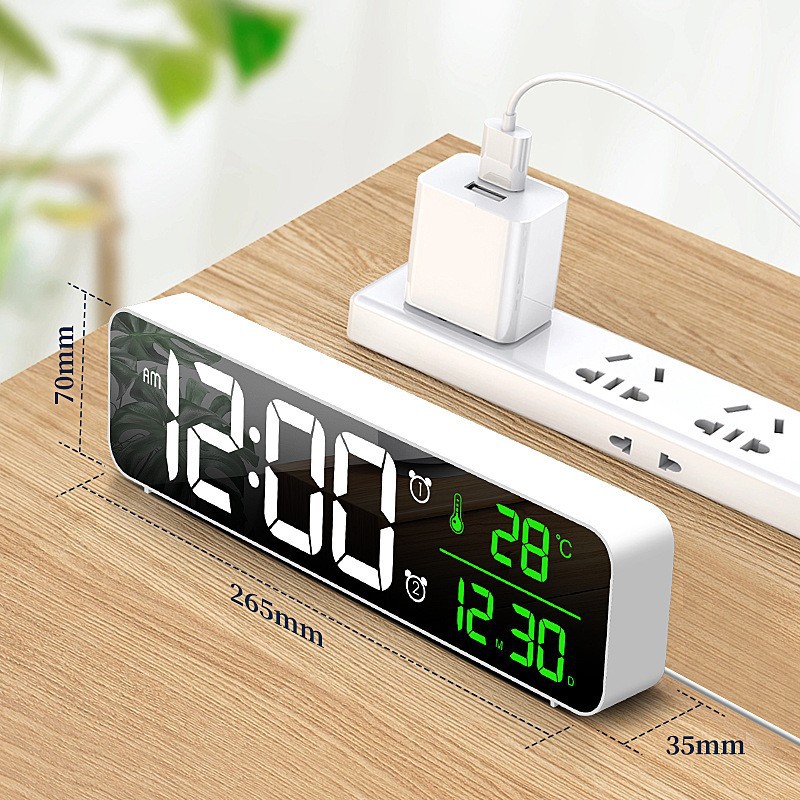 Amazon's best-selling electronic alarm clock, mirror large screen digital LED music wall clock, plug-in version clock, foreign trade manufacturer Application Scenario