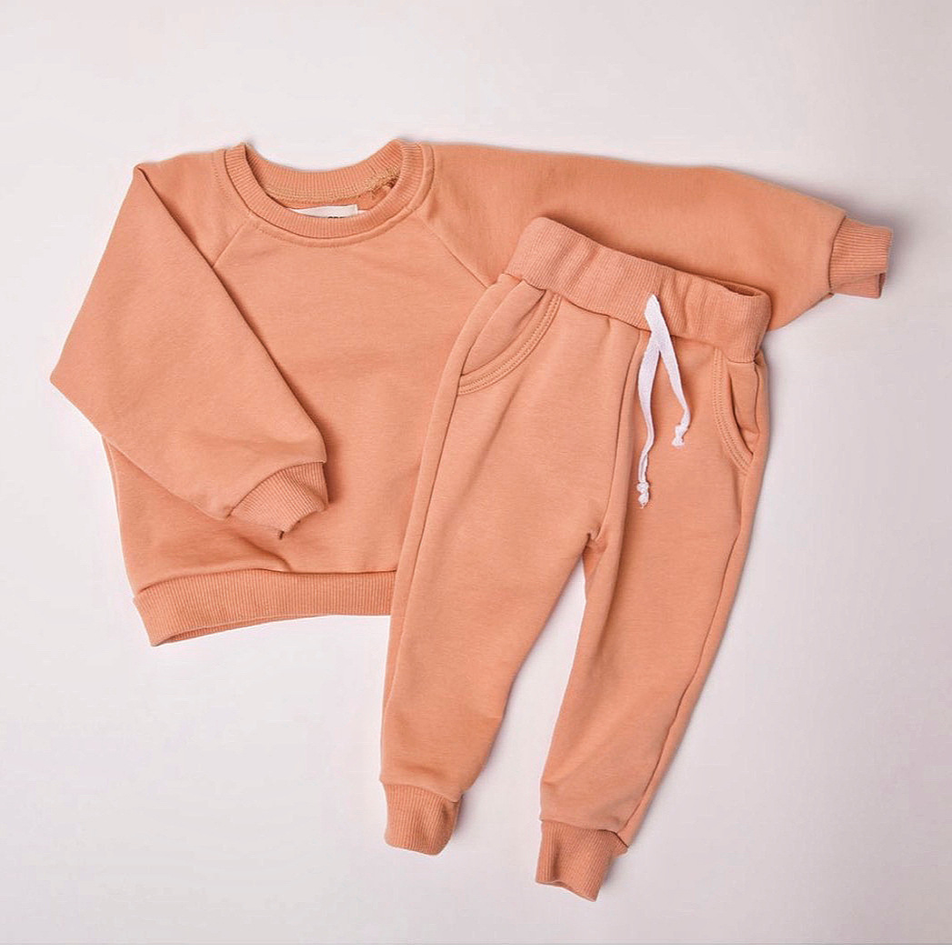 2025 Cross-border Autumn Children's Long-sleeved sweatshirt Two-piece Set for Boys and girls, a casual set of woolen cotton tops and sweatpants Specification image