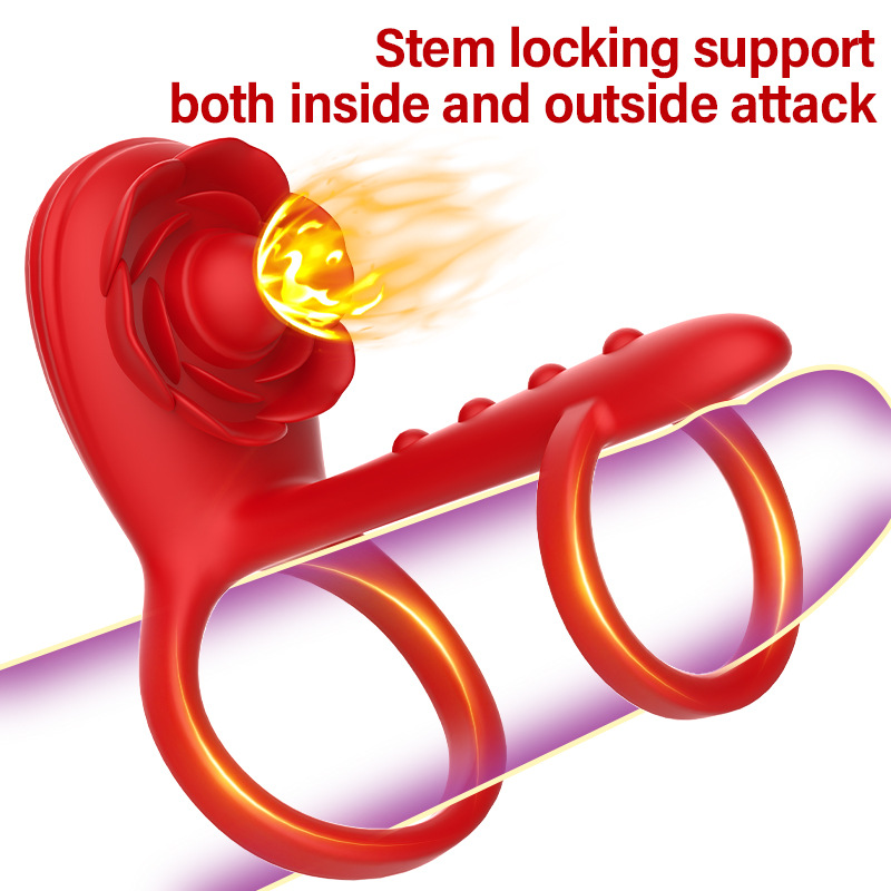 Cross-border new product APP remote control version Cupid Lock Ring dual-ring vibrating adult sex toy Specification drawing