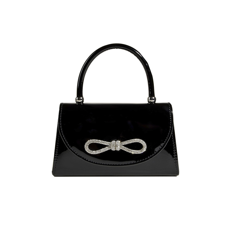 跨境新款潮流宴会包小香风名媛手拎包镶钻蝴蝶结链条包派对女包