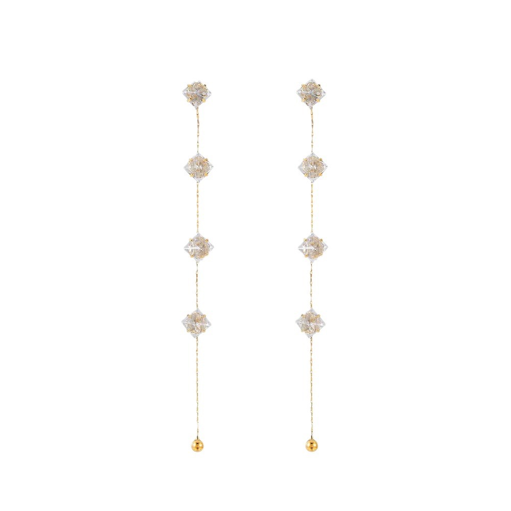 diy water diamond claw chain, welded earrings, tassel accessories, earrings, versatile heart-shaped round five-pointed star ear strings wholesale Item Picture
