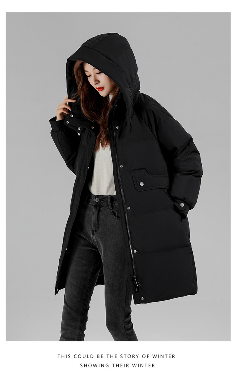 高端品牌加厚羽绒服2024冬天女士中长款宽松白鸭绒保暖外套正品详情29