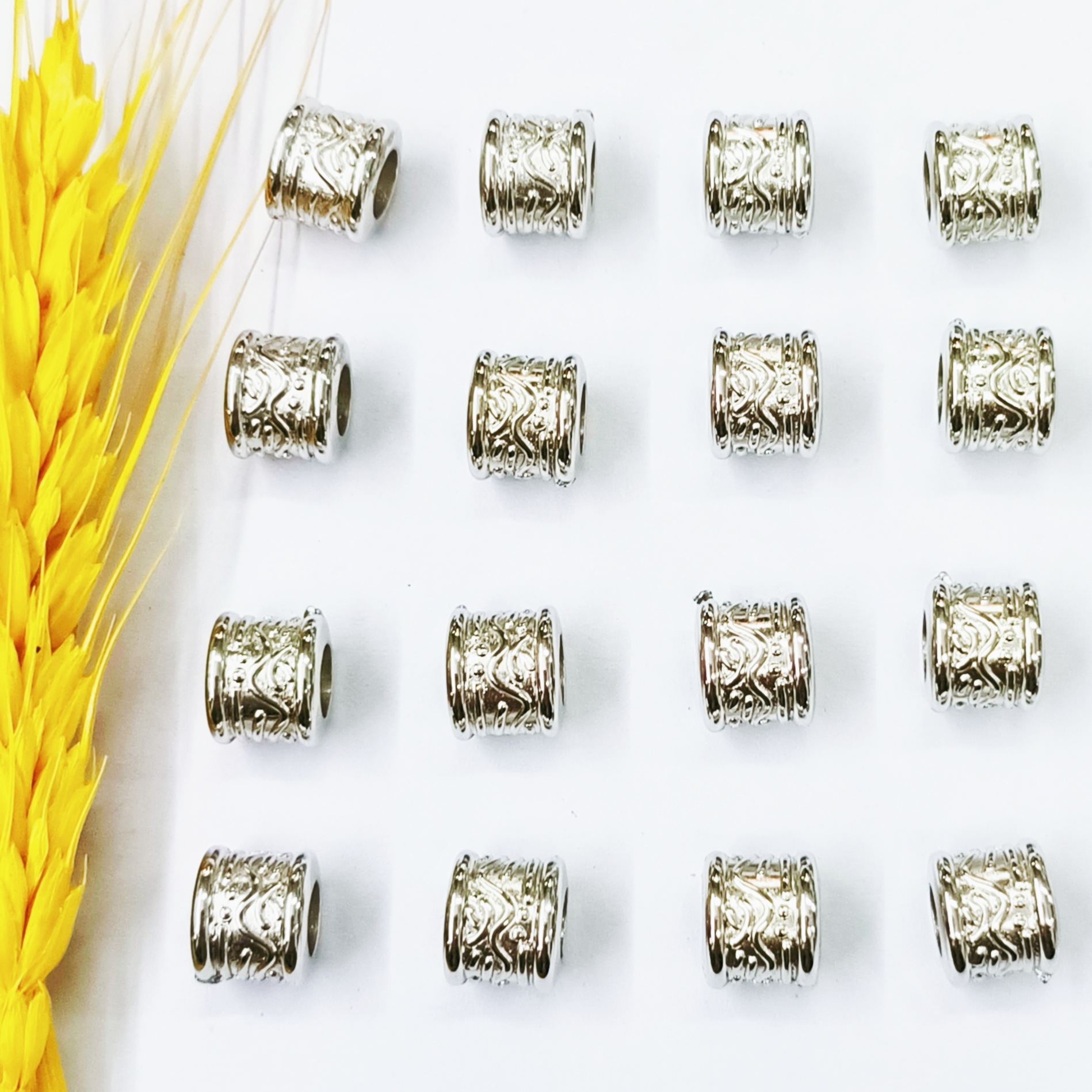 Panjiadora Ccb Large Hole Bucket Bead Bead Barrier Bead Handmade Diy Beaded Bracelet Accessory White K Kc Uv Bead 750