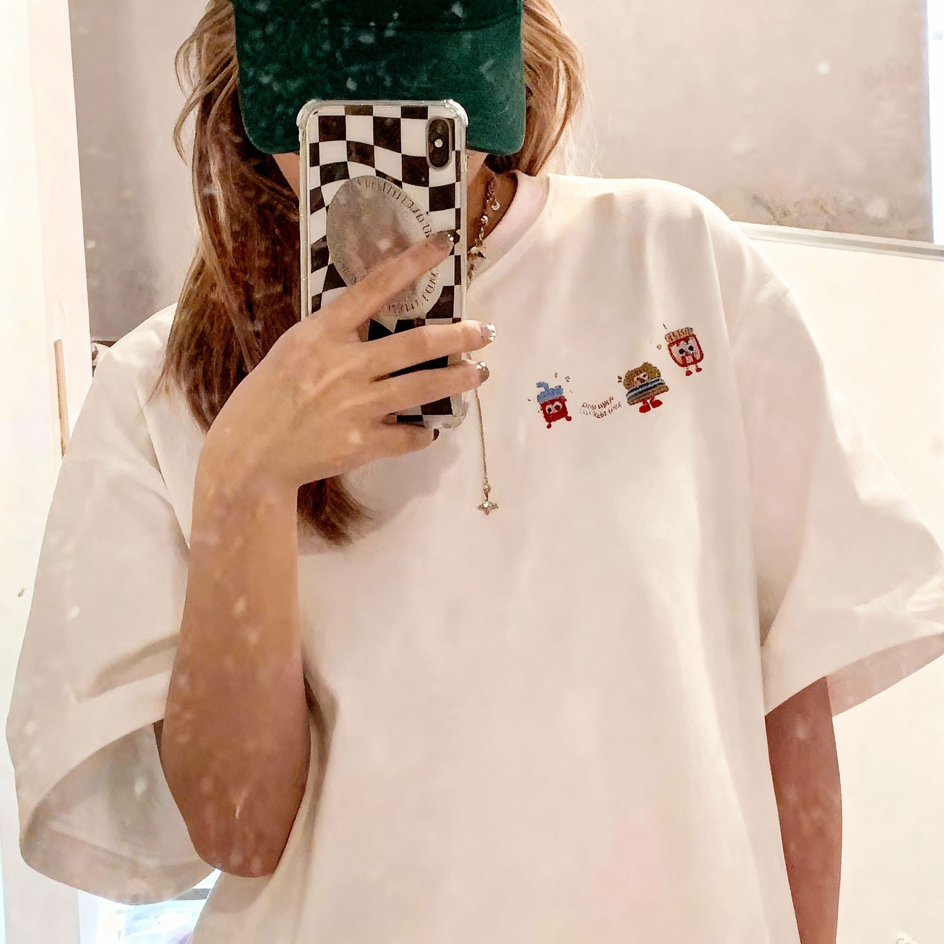 2026 New high-quality pure cotton short-sleeved T-shirt for women, summer design sense, niche American loose half-sleeve, straight shoulder Application Scenario