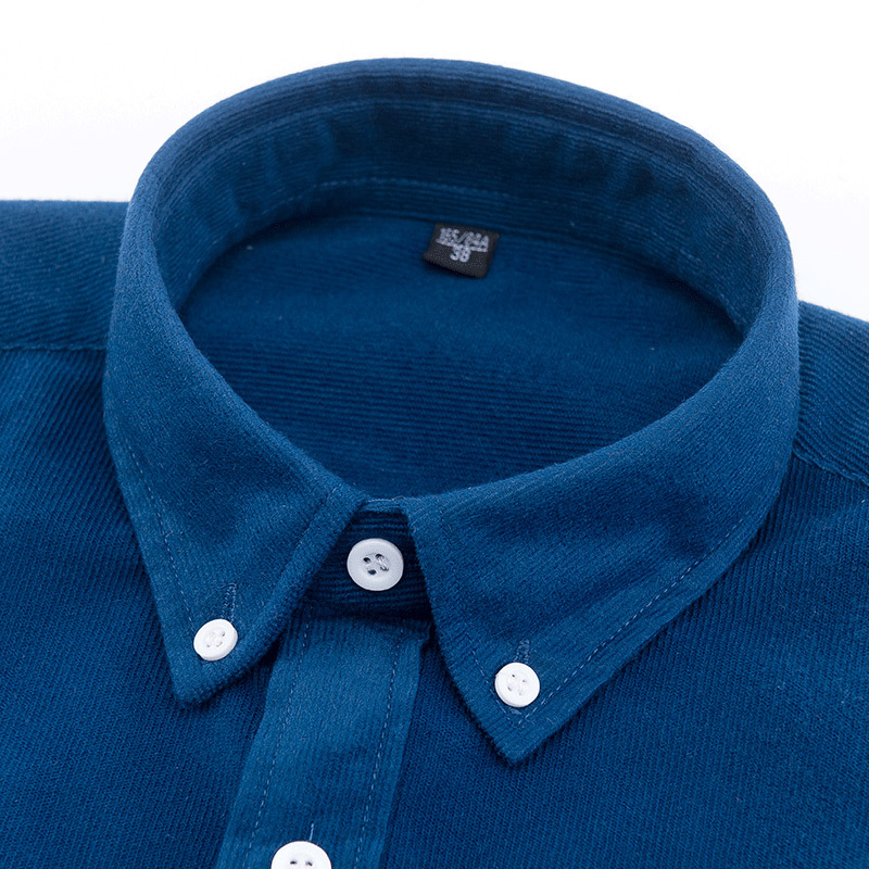 Corduroy shirts, long-sleeved autumn shirts with cotton jackets, men's business casual tops, no-iron shirt jackets, men's wholesale Specification image