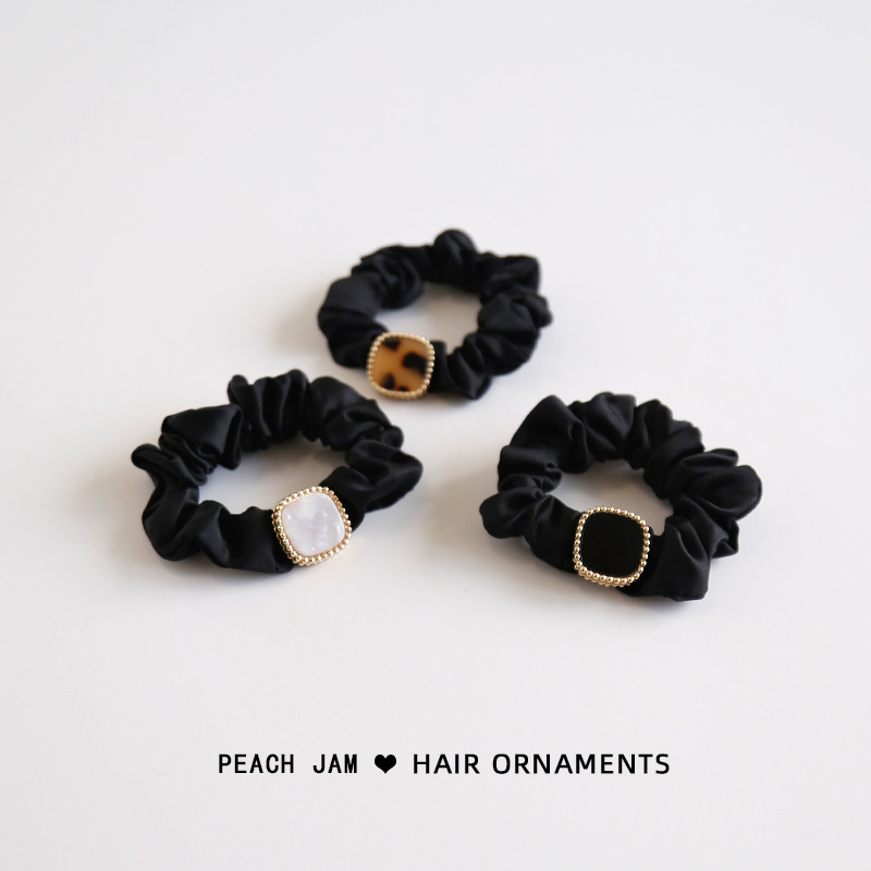 South Korea Simple Light Luxury Acetic Acid Hair Band Large Colon Commuter Head Tie Hair Band Temperament Horsetail Hair Rope Headwear Specification drawing