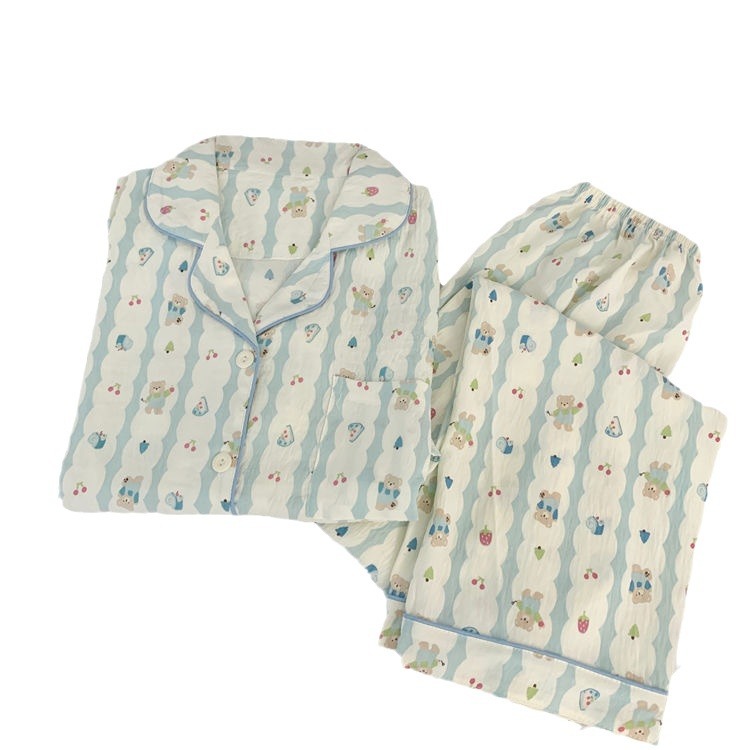 睡衣女长袖韩版/蚕丝睡衣/冰丝睡衣/纯棉女式套装/法兰绒家居服拉链白底实物图