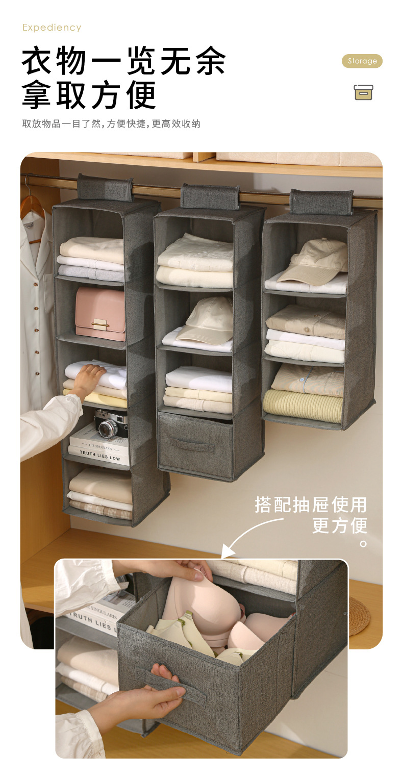 衣柜收纳挂袋可水洗多层包包内衣储物袋悬挂式杂物整理收纳袋详情3