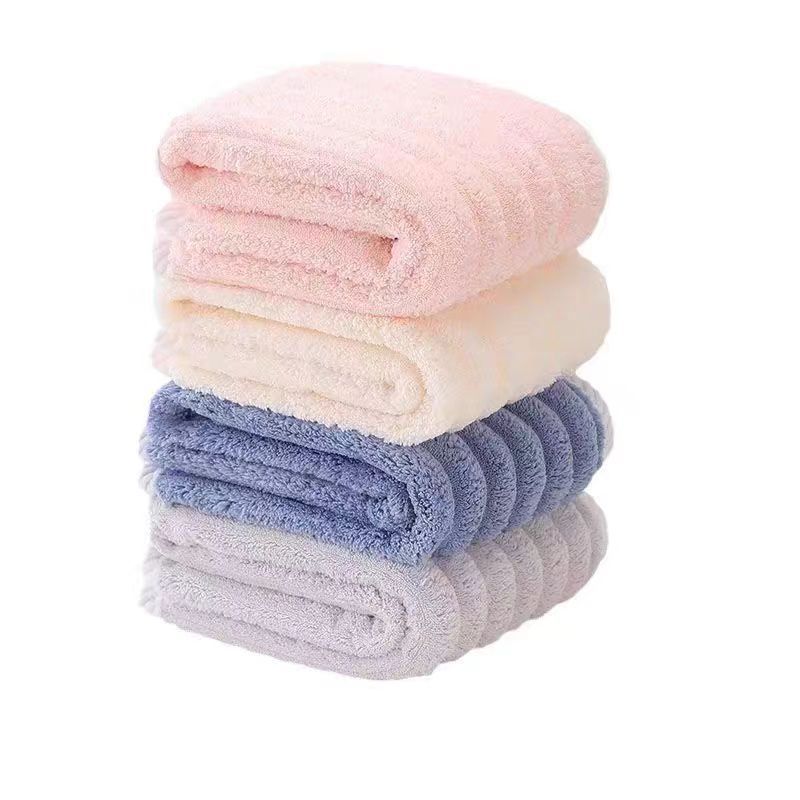 New candy corduroy towels, enlarged and thickened, soft and non-shedding, household coral velvet absorbent towels and bath towels wholesale Item Picture
