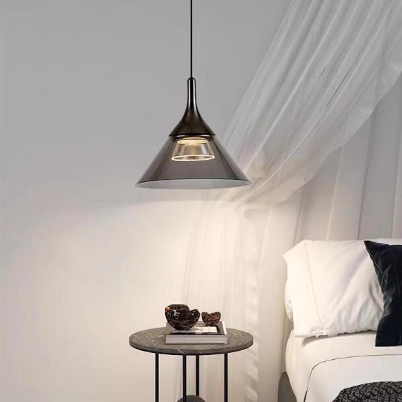 Bedside Chandelier Modern Simple Light Luxury Minimalist Net Red Bedroom Study Restaurant Bar Long Line Can Lift Small Chandelier details Picture