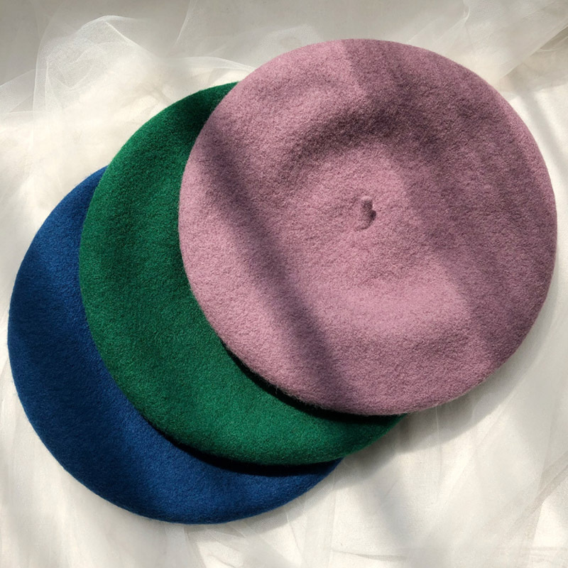 Wool Beret Woman Autumn Winter Korean Version Japanese Sweet Lovely Bud Hat British French Painter Hat Wool Hat Application Scenario