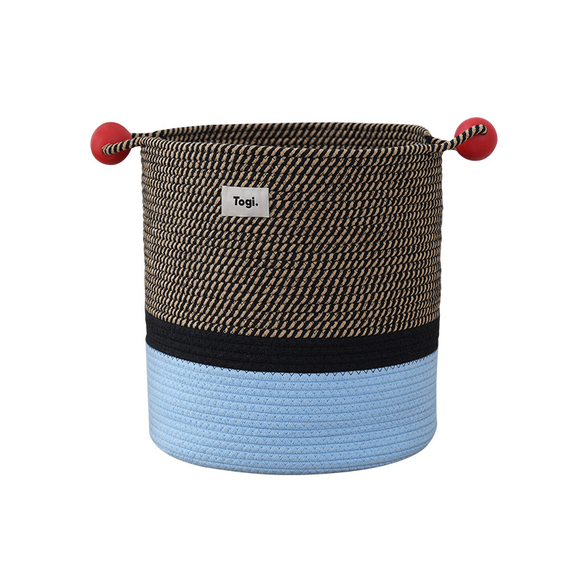 Large Capacity Cute Storage Basket A Children's Toy Storage Bucket Living Room Decoration Cotton Rope Woven Basket Item Picture