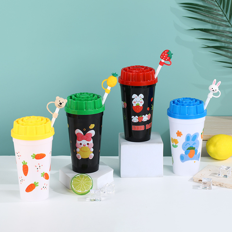 Cross-Border Sales Of Cute Mickey Straw Water Cup Cartoon High Appearance Level Plastic Water Cup Household Plastic Cup For Children In Stock Specification drawing